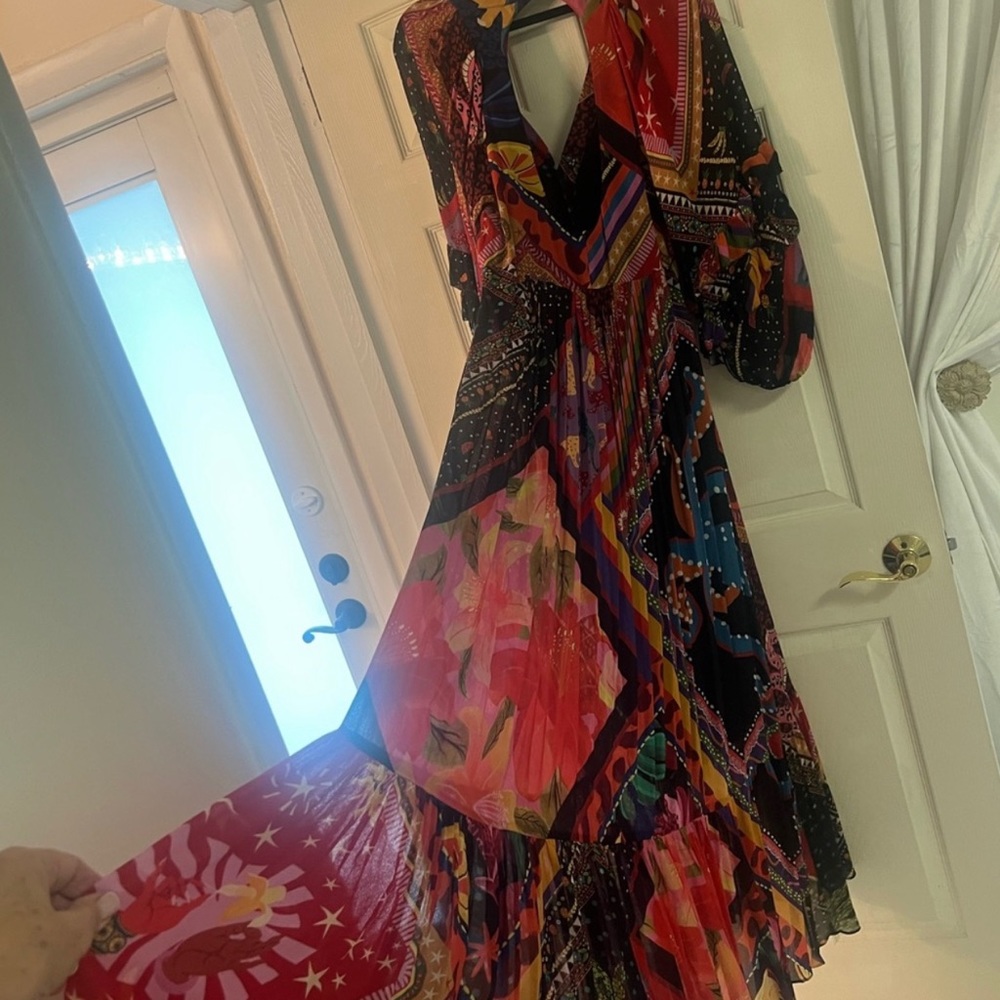 FARM Rio Vibrant Red and Blue Maxi Dress - Picture 16 of 16